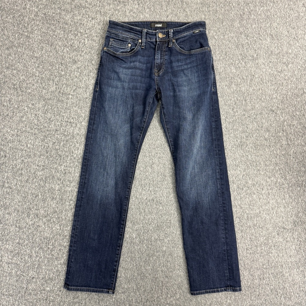 Mavi Zach Straight Leg Stretch Dark‎ Wash Denim Blue Mens 30x30